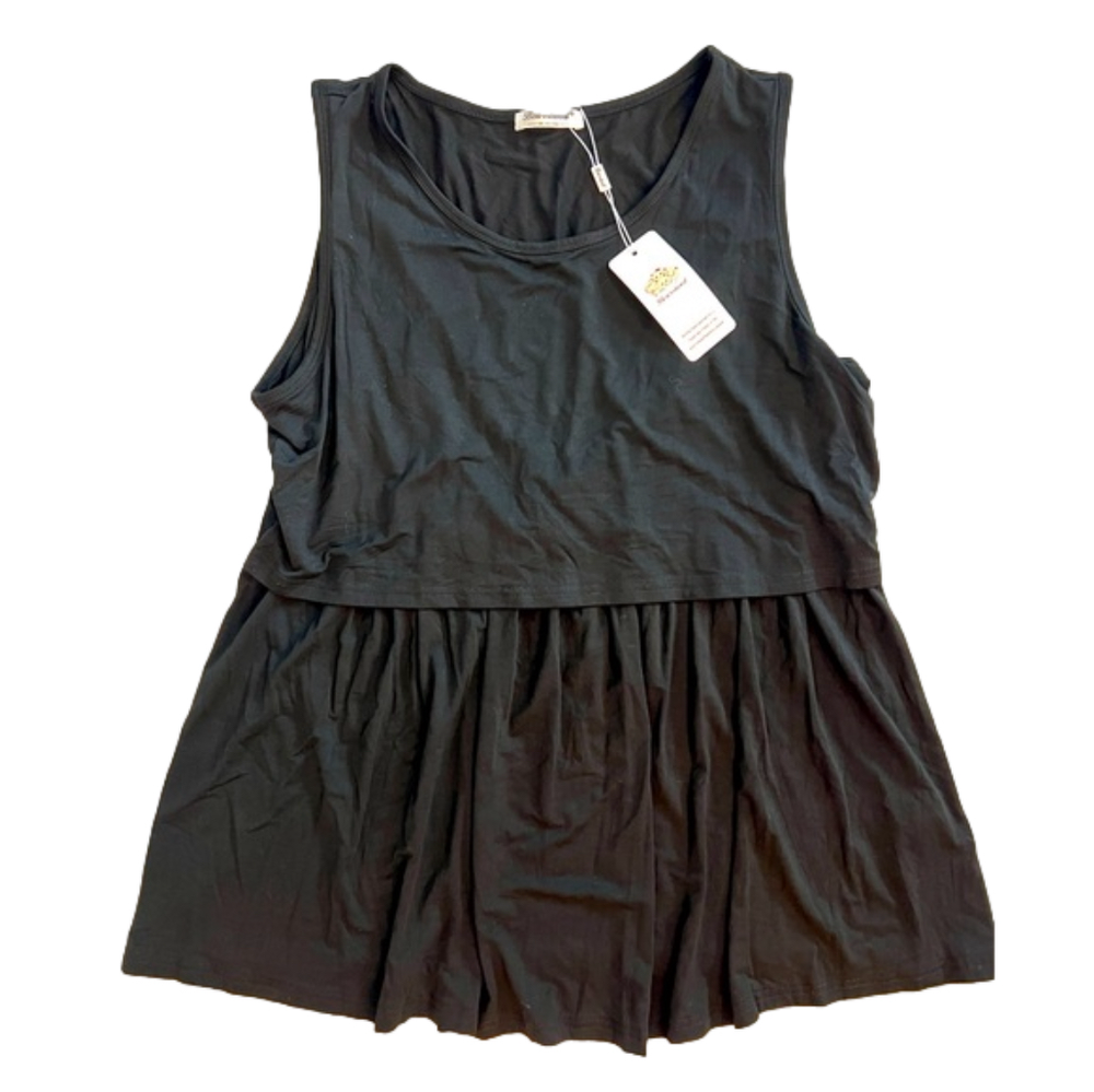 Bearsland black nursing tank top XXL NEW with tags